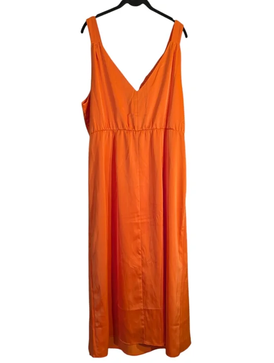 Eloquii Bright Orange Tie-Front Midi Dress | Size 20 | NWT Bold Statement Piece - Picture 4 of 10